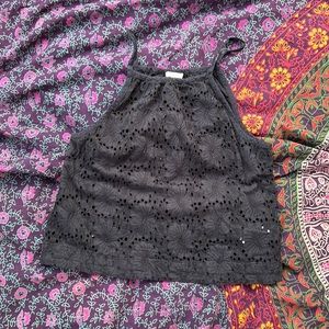 Floral eyelet tank